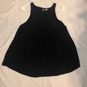 High Neck Black Tank Top
